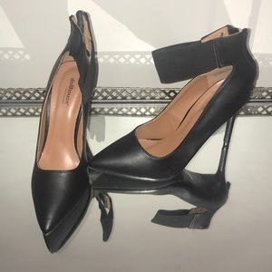 Black strap heels